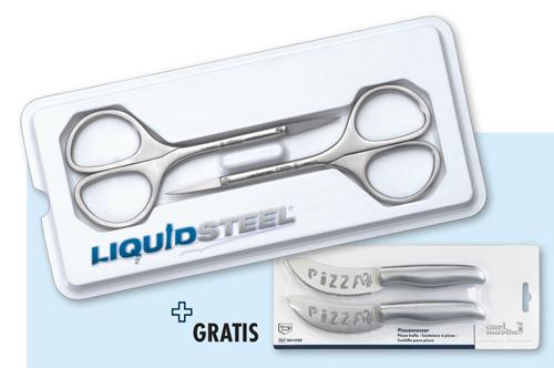 Estuche de tijeras LiquidSteel + cuchillo de pizza